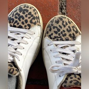 Russell & Bromley trainer/sneaker cheetah leapord print and white leather